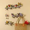 Américain créatif mur cintre artisanat 3D stéréo résine oiseaux crochet porche manteau clé crochet support tenture murale ornements décoration murale 240327