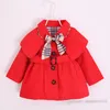 Designer Baby girls shawl trench coat INS toddler kids plaid Bows tie lapel long sleeve outwear children single breasted belt princess clothing Q2088