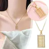 Hänghalsband Små Abacus -halsband för kvinnor retro Rhinestone pärlor rostfritt stål matematik ch o4o0