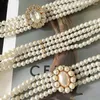 Belts Elegant Pearl Elastic Rhinestone Buckle Waist Chain Ladies Belt Women Waistband Skirt Dress Clothing Decoration Fashion Girdle