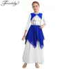 Girl Dresses Kids Girls Lyrical Praise Dance Sleeveless Sequins Irregular Dancewear Worship Church Choir Stage Performance Costume