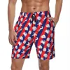 Herenshorts Zomer Gym Zeesterprint Surfen Rood Blauw Streeppatroon Board Korte broek Hawaii Sneldrogende zwembroek Groot formaat