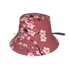 Baskar som blomstrar japanska körsbärsträd beanies stickad hatt asiatiska blommor blommar rosa blommor