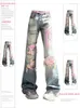 Frauen Jeans Vintage Blau Zerrissene Baggy Denim Hosen 2000er Jahre Hohe Taille Koreanische Y2k Streetwear Weibliche Punk Breite Bein hosen Kleidung