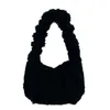 Sacs de soirée Mignon Faux Agneau Laine Épaule Femme Hiver Dames Petit Hobos Embrayage Sac À Main Sacs À Main Simple Femme Fluffy Sac Sous Les Bras