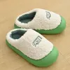 Slippers EVA grossa solteira quente chinelos de pele Mulheres homens inverno fofo de dedo fechado de pé de casa de chinelos caseiros de casa de algodão fofo slides de algodão sapatos