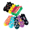 Мужские носки EU 36-44 до щиколотки для мужчин, весна-лето, тонкие носки-лодочки, модные короткие женские носки с фруктовым пищевым принтом