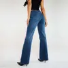 2024 neue personalisierte Straße Brief drucken mittlere Taille lässig gerade Bein Jeans