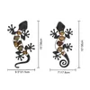 Home Decor Metal Gecko Wall Art for Garden Decoration Outdoor Statues Accessories Sculptures and Animales Jardin 240312