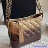 Damen Classic Diamond Lattice Mini Quilted Hobo Umhängetaschen Kalbsleder Echtes Leder im Alter von Silber-Gold Metall Matelasse Kette Umhängetasche Handtasche Vanity Purse 20C