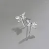 Stud Earrings VENTFILLE Sterling Silver Fashion Diamond-studded Atmosphere Dragonfly Ladies Animal Gifts Wholesale