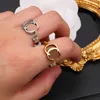 Luxe designer ringen voor vrouwen mode ring dubbele letter ontwerpers ringen retro stijl ring bruiloft feest cadeau sieraden hoge kwaliteit