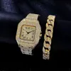 Orologi da polso Orologi di lusso Moissanite Iced Out Hip Hop Busto Giù Orologio con diamanti unisex Polso con borchie in acciaio inossidabile 318