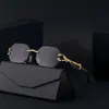 Gafas de sol de diseñador Patas de espejo de leopardo de grano de madera de imitación para gafas de sol de conducción con borde cortado en caja para hombres Sombras