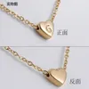 Titanium Steel Peach Heart Pendant 18K Gold Oil Pressure Stainless Steel Love Letter Necklace Pendant Jewelry Accessories