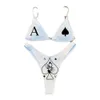 Costume da bagno bikini da donna sexy Costume da bagno bikini da spiaggia GG Nero Bianco Sexy Goth Emo Donna Costume da bagno in due pezzi con stampa teschio Costume da bagno diviso a vita alta Costume da bagno gotico da spiaggia