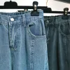 jeans bottom donna ad alta vita in vita più dimensioni con cerniera full lunghezza pantaloni harem in denim 4xl 5xl 6xl