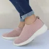 Stivali da donna scarpe da maglieria con maglieria Sneakers Women Spring Summer Slip su scarpe pianeggianti Donne Plus size piatti che camminano Krasovki Famela