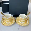 Tasses petite fleur jaune, Six petites tasses à thé, boîte-cadeau, taille d'assiette à Steak, ensemble de café, tasses à thé