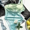 Women's Swimwear 2024 Sexy Women One Piece Swimsuit Female Gradient Push Up Thong Bather Bathing Suit Monokini Brazilian Swimming Suits