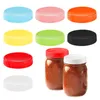 Storage Bottles 8pcs Mason Jar Lids Coffee Wide Mouth Different Colors Drink Replacement Parts Home Secure Leak Proof PP Juice Round Store