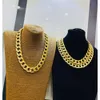 Collana con catene d'oro da uomo da 4-20 mm, piatte, 10k/14k/18k, catene a maglie cubane in oro massiccio pesante giallo