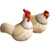 2st Par Chicken Ornaments Country Style Home Accessories Ceramic Cabinet Decoration Simulation Animal Yard 240314