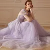 Lavendel-Abendkleid, funkelnde Prinzessin, lange Ballkleider, herzförmiger, kurzärmliger, offener Rücken, Partykleider