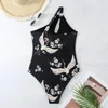 Maillot de bain pour femmes, Style chinois, asymétrique épaule dénudée, imprimé, ensemble de couverture, robe pour la plage, à la mode