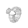 Bague Claddagh en acier inoxydable, style traditionnel irlandais celtique, couleur or argent, pour femmes et hommes, couronne des mains de la reine des oreilles 240313