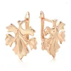 Dangle Oorbellen Kinel Trend Dames Leaf Drop Fashion 585 Rose Goud Kleur Creatieve Metalen Sieraden Unieke Romantische Bruiloft