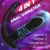 App empurrando massageador de próstata anal vibrador vibrador pênis anel peniano plugue telescópico brinquedos sexuais homens 240312