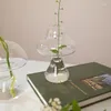Floreros Florero de vidrio para decoración del hogar Adornos de mesa de terrario Rústico Pequeño