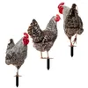 Garden Decorations 3 Pcs Decorative Inserts Yard Chicken Sign Backyard Acrylic Ornament Emblems Stake Adornment Wood Pile Lawn