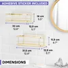 KINCMAX Shower Shelves 2-Pack - Self Adhesive Shower Caddy with 4 Hooks and 2 Adhesives - No Drill Large Capacity Stainless Steel Wall Shelf