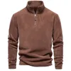 Autumn and Winter New Mens Sweater Stand Up Neck Half Zipper Long Sleeve European Style Versatile Top