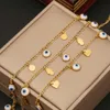 Personliga nya smycken Eye Necklace Palm Heart Multi Layer Chain Rostfritt stål Krage N1051