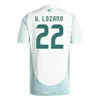 Jersey de futebol do México Copa 24 25 fãs Jogador Versão 2024 2025 1985 Retro Kit H. Lozano Chicharito G Dos Santos Guardado Camisa de futebol Tops Men Kids Desenta uniformes 33