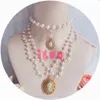 Wspaniały vintage w stylu Rococo Wedding Lolita Princess Multilayer Pearl Pearl Lace Gem Neckarbone Chain 240315