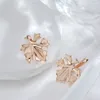 Dangle Oorbellen Kinel Trend Dames Leaf Drop Fashion 585 Rose Goud Kleur Creatieve Metalen Sieraden Unieke Romantische Bruiloft