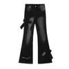 Jeans femininos namorado arcos flare para mulheres streetwear 2024 primavera americano retro bonito cintura alta arco denim calças femininas