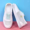 Casual schoenen zomerstijl vrouwen plat uitgehold mode mode vrouwelijke sneakers mesh veter omhoog flats