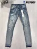 Designer dżinsy fioletowe dżinsy męskie męskie damskie czarne rozerwane motocyklista szczupły dżins dla mężczyzn czarne spodnie