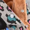 Hondenkleding Jurk Luipaard Puntpatroon Aankleedpuppy Katten Rok Drukknoop Zachte textuur Warm Kitten Hondenkostuum voor de winter