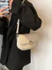 DrawString Vintage Square Bag 2024 Spring Summer Women's Unique Hasp Crossbody Bags Korean Fashion Lady Versatile Flap Shoulder