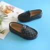 HBP Non-Brand Wholesale Kids Children Boys Girls Moccasin Loafers Slip on Leather Shoes
