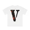 Vlone T-shirt Big "V" Tshirt Men's / Women's Couples Casual Fashion Trend High Street Loose Hip-Hop100% Cotton Printed Round Neck Shirt US Size S-XL 6145