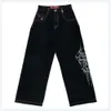 Dżinsy męskie JNCO dżinsy Y2K Streetwear Mens HARAJUKU HIP HOP GRAFIC Haftowe retro niebieskie worki dżinsy dżinsowe spodnie gotycowe szerokie spodnie 231109 Winter01 660 660