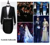 Pakken Tuxedo Dress Suits Men Classic Borduurwerk Shiny Rapel Tail Coat Tuxedo Wedding Bruidegom Stage Singer 2 -stuk pakken Dress Coat Tails