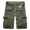 Mens Military Cargo Shorts Summer army green Cotton Shorts men Loose Multi-Pocket Shorts Homme Casual Bermuda Trousers 40 240312